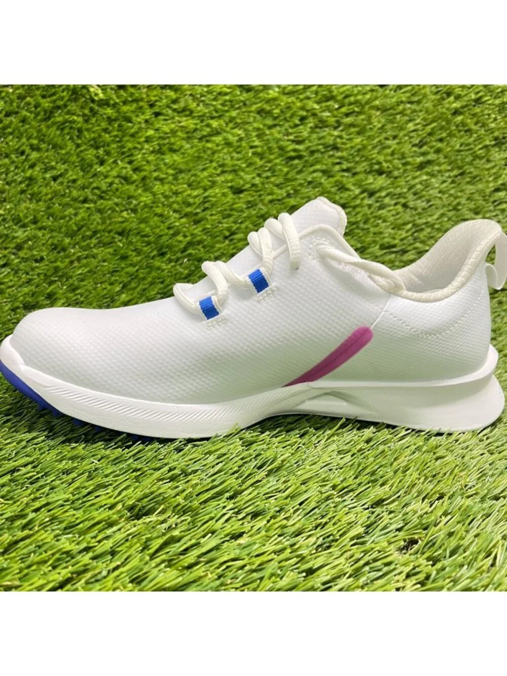 FootJoy Fuel Sport Womens Size 6 White Pink Blue Athletic Spikeless Golf Shoes